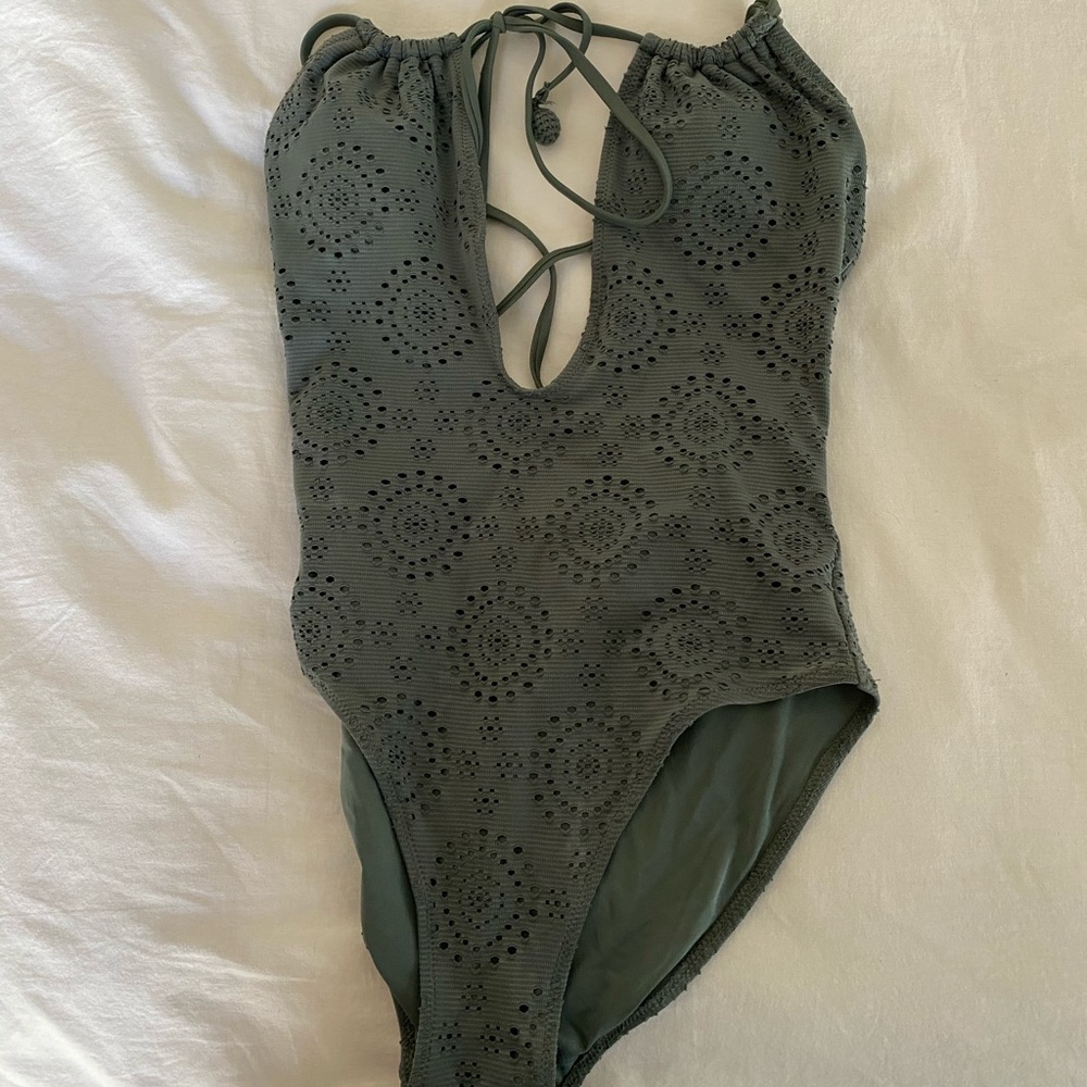 olive green one piece